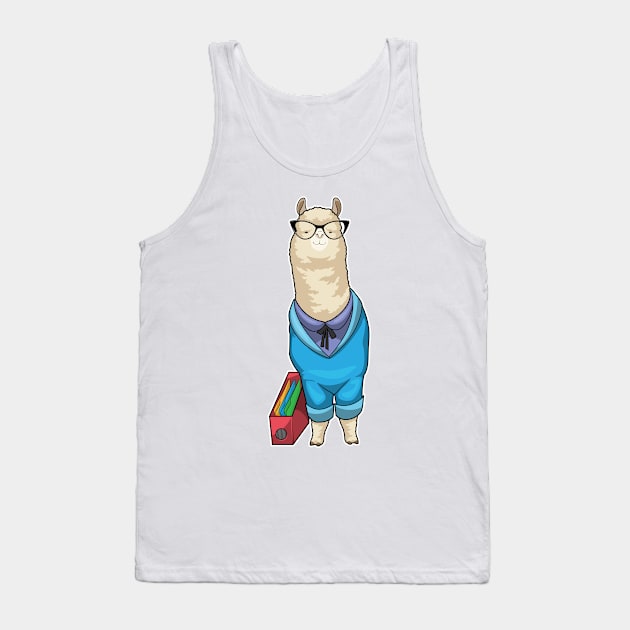 Alpaca Secretary Glasses Tank Top by Markus Schnabel